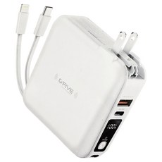 G'FIVE 基伍 勁量無線充多功能行動電源 10000mAh USB-A + USB-C, 白色, GP-W10S