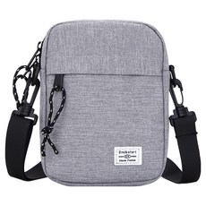 Elsso 男士旅行用雙層多口袋迷你斜背旅行包, 灰色