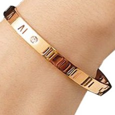 퍼스트리버 심플한 건강팔찌 로즈골드 6mm, 1개