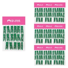 Uniart 1200 小木夾 17入, 綠色, 10個