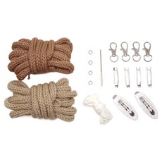 Mellowstory Stationery I-cord 迷你蝴蝶餅鑰匙圈 DIY 套組, 1套, 燕麥, 可可