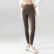 Malltoday 冬季保暖內搭褲 瑜珈人造羊毛有氧運動緊身褲, 1個, 棕色