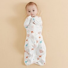 Starbean 新生兒用按扣袖拉鍊款包巾 60cm