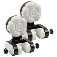 벨라픽 편리한 플라워 무타공 이동식 강력흡착 각도조절 샤워기 거치대 2p, 크림