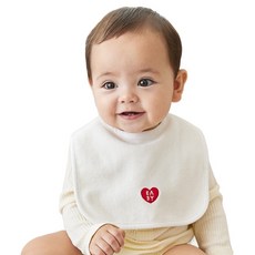 베이비앤아이 테리 빕 스퀘어 턱받이, 백아이보리, 1개입, 1개