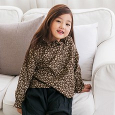 兒童可愛花卉荷葉邊上衣