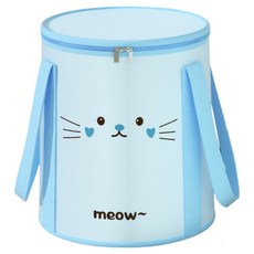 LUNETA 防傾倒折疊足浴桶 附蓋款, 1個, 藍色貓咪