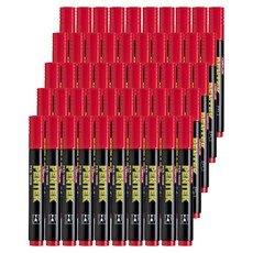 Lineplus Pentech 油性麥克筆 圓頭, 50個, 紅色