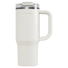 텀스 플립 스트로우 대용량 텀블러, 크림화이트, 900ml, 1개