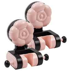 벨라픽 편리한 플라워 무타공 이동식 강력흡착 각도조절 샤워기 거치대 2p, 핑크