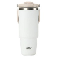 TYESO 泰碩 提手保溫杯 33#C款, 米白色, 1.2L, 1個