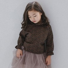 兒童可愛花卉荷葉邊上衣