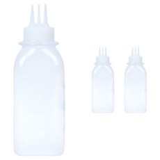 LivingFamily 韓國製造 可裁切方形醬料瓶 3入組 不含蓋, 3個, 550ml