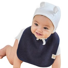 베이비앤아이 테리 빕 스퀘어 턱받이, 네이비, 1개입, 1개