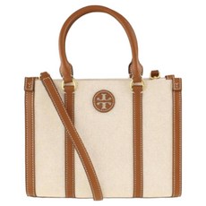 TORY BURCH 帆布牛皮飾邊兩用包 S10145356