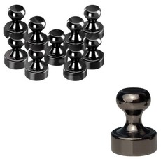 대한 몰 초강력 메모 스탬프 네오디움 냉장고 현관 주방 후드 자석, 블랙, 10개