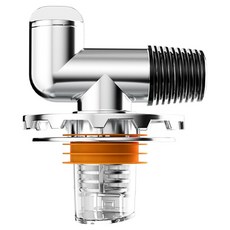 TIMLEI 洗衣機下水管雙排水地漏接頭/防臭排水蓋/排水轉接頭 亮銀色, 1個