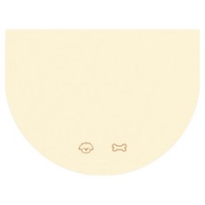 데이소이 심플 아이콘 반려동물 식기매트 S, 01 강아지 베이지 반원, 1개