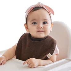 베이비앤아이 테리 빕 스퀘어 턱받이, 브라운, 1개입, 1개