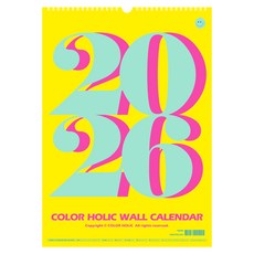 colorholic 2026壁掛月曆, 1個, 混色