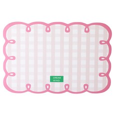 데이소이 체크무늬 스프링 반려동물 식기매트 S, 02 핑크, 1개