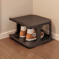 우리집업 좁은 현관 틈새 신발장 정리대, 블랙, 2단