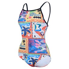 renoma 女款俏皮棕櫚樹U型背帶連身泳衣 RN-LF2F504