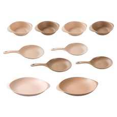 Ahtty home All The Plate 盤碗10件組, 1套, 摩卡色 + 米色