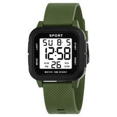 Soyo商會 方形多功能運動手錶, 1個, 綠白色