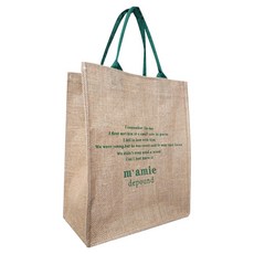 E.City 復古棉麻英文小詩購物提袋