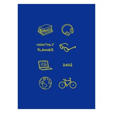 유나 2026 먼슬리 플래너 한눈에 파악하고 쓰기 편한, 블루, 1개 블루, 1개