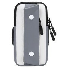 PARAJUNI 跑步馬拉松騎行多用途戶外運動臂包 HJ0628, 灰色, 1個