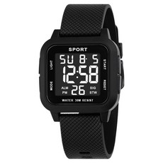 Soyo商會方形多功能運動手錶, 1個, 黑黑色