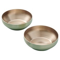 Obuja 韓國產鍮器冷麵碗 19cm, 黃銅色, 2個
