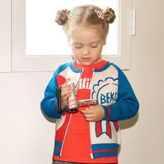 Bekiz 兒童熊徽章拉鍊毛衣