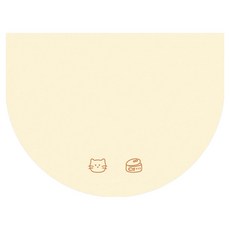 데이소이 심플 아이콘 반려동물 식기매트 M, 05 고양이 베이지 반원, 1개
