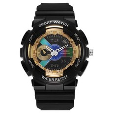 BAIEDE 防水性能佳的運動多功能手錶, 黑金色, 1個