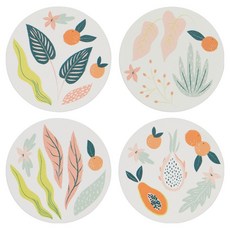 danica STUDIO Jubilee石陶吸水杯墊4件組, 熱帶植物, 1組