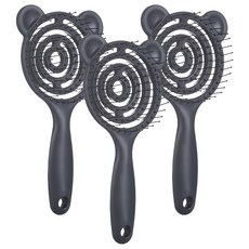 貓耳貓咪安撫按摩梳子 蚊香梳 護理梳順毛梳, 黑色, 3個