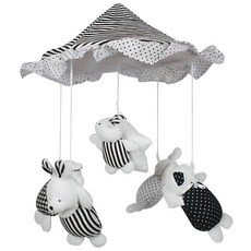 Ollie Bollie 兔兔床邊吊飾, 1個, 動物主題 黑白色