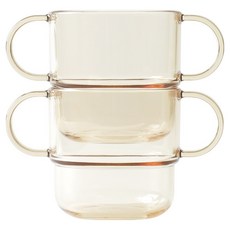 TACKAON 幼兒用 Ecozen 雙耳透明杯, 黃色, 2個, 200ml