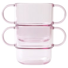 TACKAON 幼兒用 Ecozen 雙耳透明杯, 粉紅色, 2個, 200ml