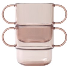 TACKAON 幼兒用 Ecozen 雙耳透明杯, 棕色, 2個, 200ml