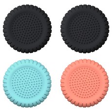 SPACE SHIELD 任天堂 Switch 2 Joy-Con 相容 標準貼合圓點浮雕矽膠搖桿帽 4入組, 1套, 黑色, 天空藍, 霓虹珊瑚, 單一商品