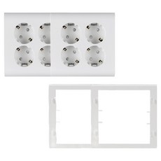 nano Odyssey 簡約 4孔埋入式插座 白色 2入 + 4孔埋入式輔助座 白色 2入 套組, 1套