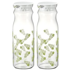하리오 내열 프리포트 유리물병 FPR-12-MS, 머스캣, 2개, 1.2L