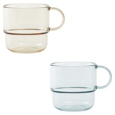 TACKAON 幼兒用 ECOZEN 單手透明杯 2件組, 1套, 200ml, 薄荷綠, 黃色