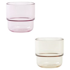 TACKAON 幼兒用Ecozen透明杯 200ml x 2入組, 1套, 粉紅色, 黃色