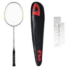 APACS Slayer 88 第1代 選手用羽球拍 金屬銀 + 穿線 + 球拍套 + 握把布 套組, 1套, 單一商品