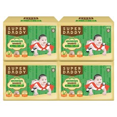 SUPER DADDY Nature Mild竹纖維黏貼型尿布 男女通用, 中型(M), 144張
